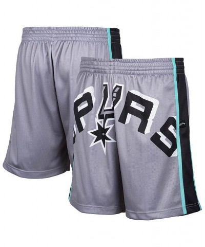 Men's Gray San Antonio Spurs Hardwood Classics Big Face 2.0 Shorts $40.00 Shorts