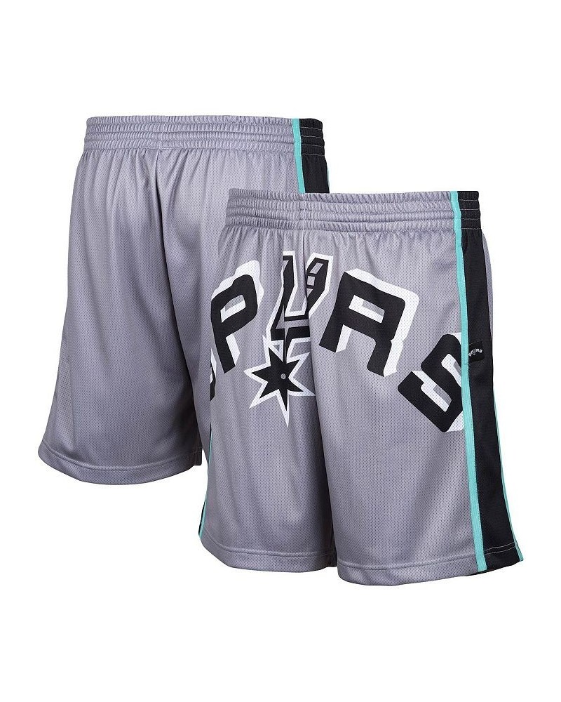 Men's Gray San Antonio Spurs Hardwood Classics Big Face 2.0 Shorts $40.00 Shorts