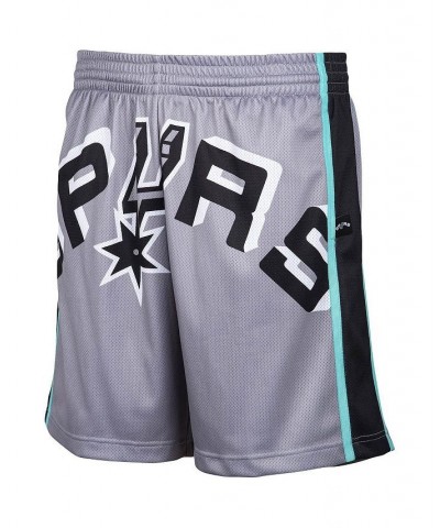 Men's Gray San Antonio Spurs Hardwood Classics Big Face 2.0 Shorts $40.00 Shorts