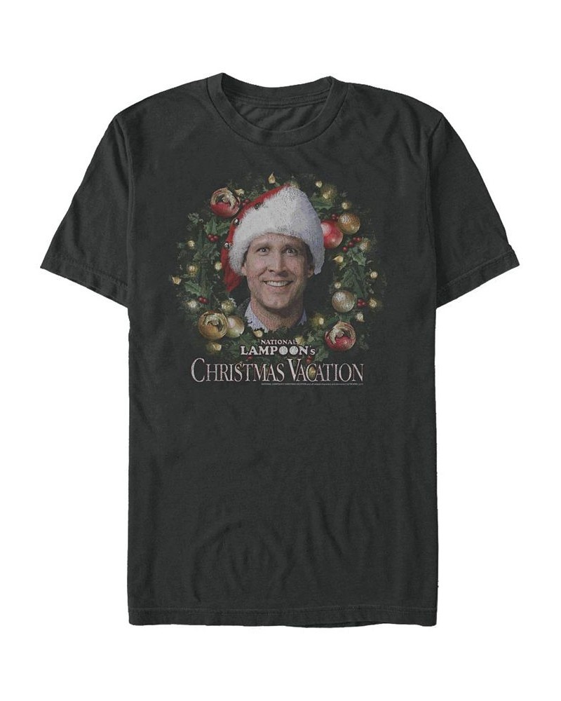 Men's National Lampoon Christmas Vacation Clark Wreath Short Sleeves T-shirt Black $20.99 T-Shirts