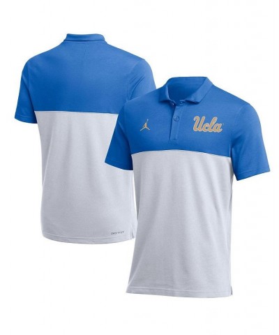 Men's Brand Light Blue, White UCLA Bruins Coaches Performance Polo Shirt $51.29 Polo Shirts