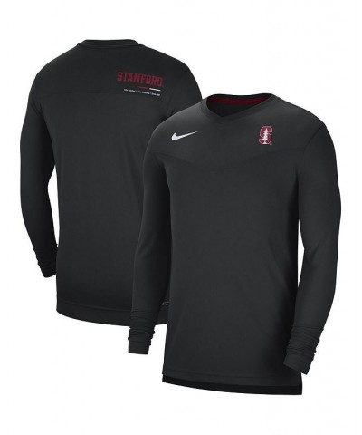 Men's Black Stanford Cardinal Coach Performance Long Sleeve V-Neck T-shirt $30.08 T-Shirts