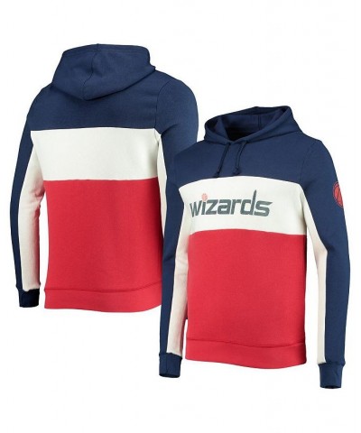 Men's Navy, White Washington Wizards Wordmark Colorblock Fleece Pullover Hoodie $33.47 Sweatshirt