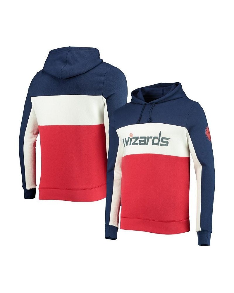 Men's Navy, White Washington Wizards Wordmark Colorblock Fleece Pullover Hoodie $33.47 Sweatshirt