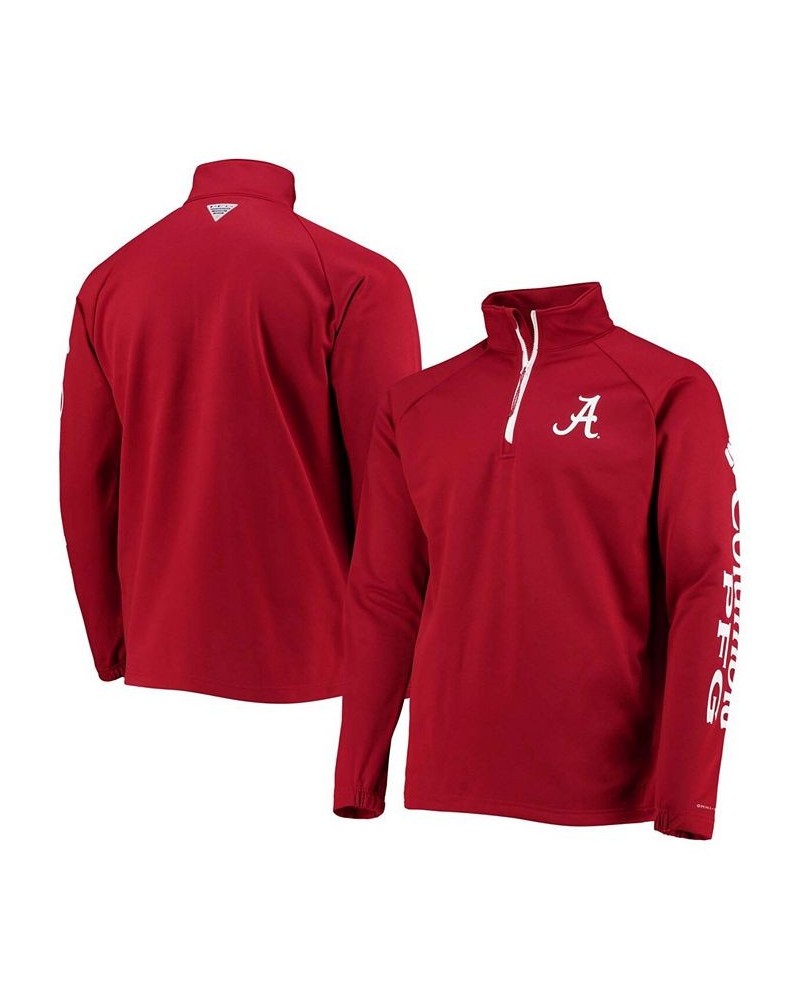 Men's Crimson Alabama Crimson Tide Terminal Tackle Fleece Raglan Omni-Shade Quarter-Zip Jacket $29.14 Jackets