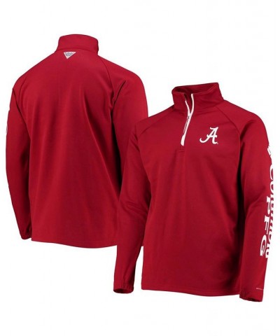 Men's Crimson Alabama Crimson Tide Terminal Tackle Fleece Raglan Omni-Shade Quarter-Zip Jacket $29.14 Jackets