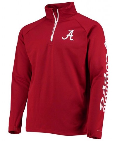 Men's Crimson Alabama Crimson Tide Terminal Tackle Fleece Raglan Omni-Shade Quarter-Zip Jacket $29.14 Jackets