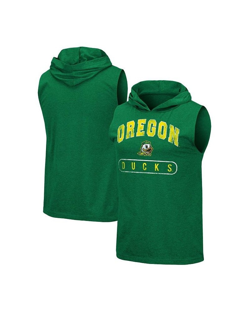 Men's Heathered Green Oregon Ducks Varsity Hoodie Tank Top $20.79 T-Shirts