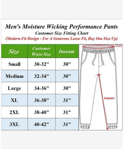 Men's Dry Fit Moisture Wicking Performance Active Pants Silver $18.36 Pants