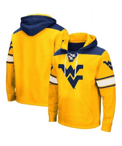 Men's Gold West Virginia Mountaineers 2.0 Lace-Up Logo Pullover Hoodie $30.00 Sweatshirt