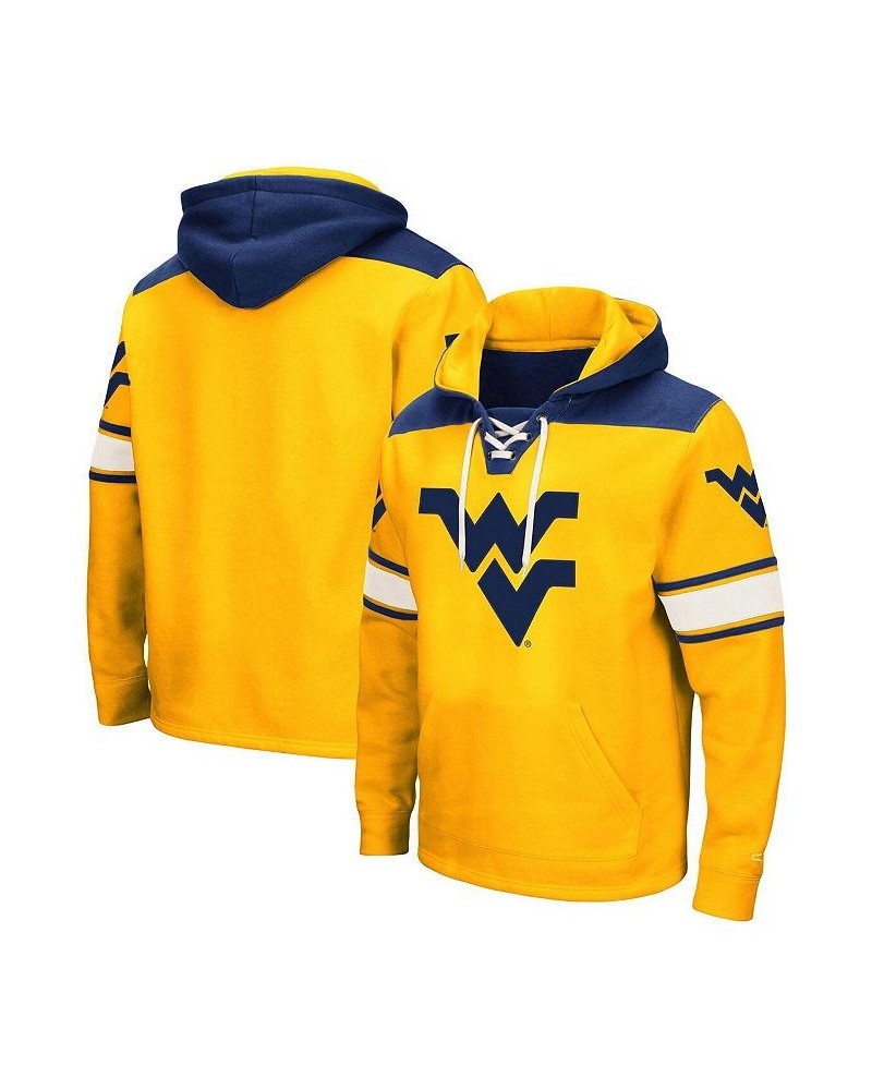 Men's Gold West Virginia Mountaineers 2.0 Lace-Up Logo Pullover Hoodie $30.00 Sweatshirt