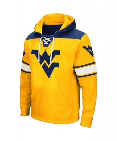 Men's Gold West Virginia Mountaineers 2.0 Lace-Up Logo Pullover Hoodie $30.00 Sweatshirt