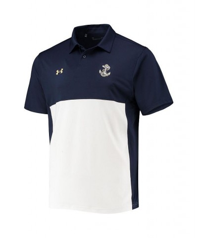 Men's Navy, White Navy Midshipmen 2022 Blocked Coaches Performance Polo Shirt $47.84 Polo Shirts