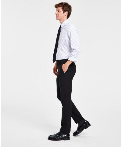 Men's Skinny Fit Wrinkle-Resistant Wool Suit Separate Pant Black $39.75 Suits