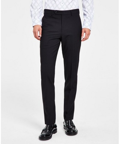 Men's Skinny Fit Wrinkle-Resistant Wool Suit Separate Pant Black $39.75 Suits