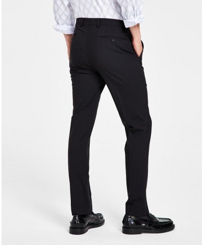 Men's Skinny Fit Wrinkle-Resistant Wool Suit Separate Pant Black $39.75 Suits