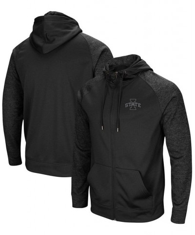 Men's Black Iowa State Cyclones Blackout 3.0 Tonal Raglan Full-Zip Hoodie $23.20 Sweatshirt