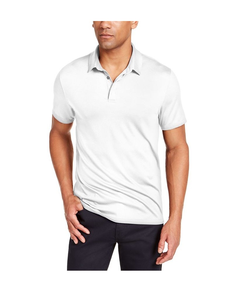 Men's AlfaTech Stretch Solid Polo Shirt White $15.00 Polo Shirts