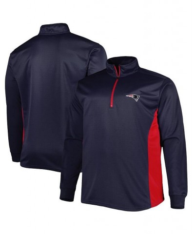 Men's Navy New England Patriots Big and Tall Quarter-Zip Top $28.00 Tops