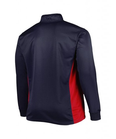 Men's Navy New England Patriots Big and Tall Quarter-Zip Top $28.00 Tops