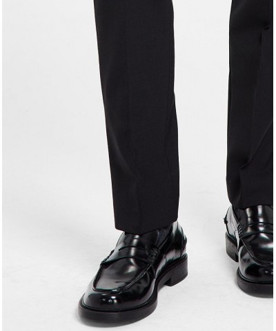 Men's Skinny Fit Wrinkle-Resistant Wool Suit Separate Pant Black $39.75 Suits