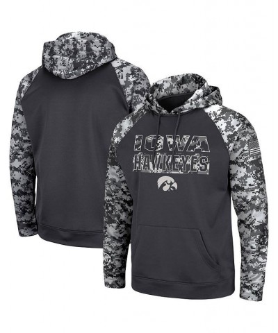 Men's Charcoal Iowa Hawkeyes OHT Military-Inspired Appreciation Digital Camo Pullover Hoodie $37.50 Sweatshirt