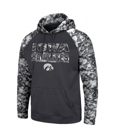 Men's Charcoal Iowa Hawkeyes OHT Military-Inspired Appreciation Digital Camo Pullover Hoodie $37.50 Sweatshirt