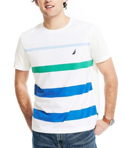 Men's J Class Cotton Jersey Striped Crewneck T-Shirt White $17.76 T-Shirts