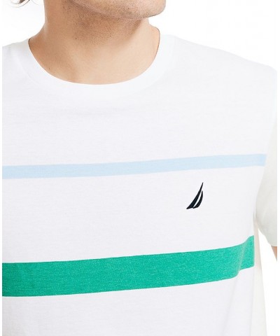 Men's J Class Cotton Jersey Striped Crewneck T-Shirt White $17.76 T-Shirts