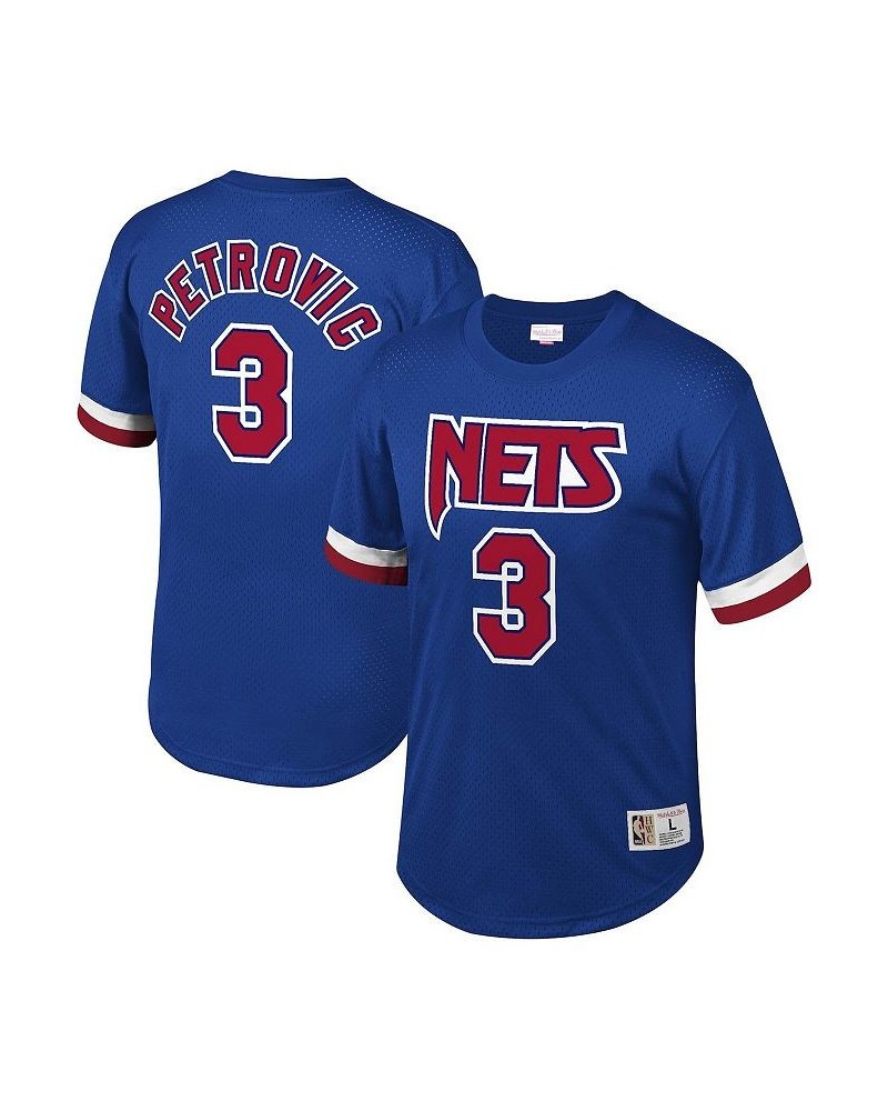 Men's Drazen Petrovic Royal New Jersey Nets Mesh T-shirt $51.60 T-Shirts