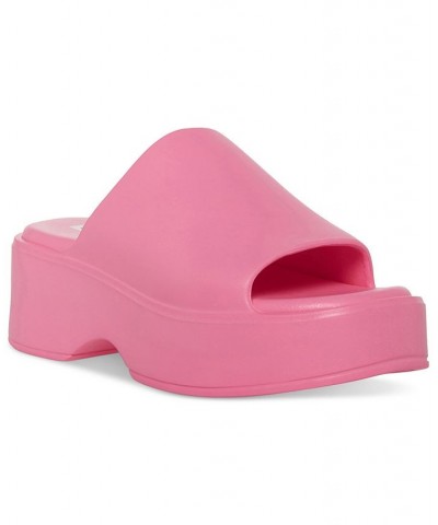 Women's Slinky-J Slip-On Platorm Wedge Sandals Pink $35.40 Shoes