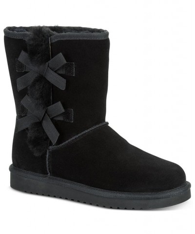 Women's Victoria Short Boots Black $49.50 Shoes