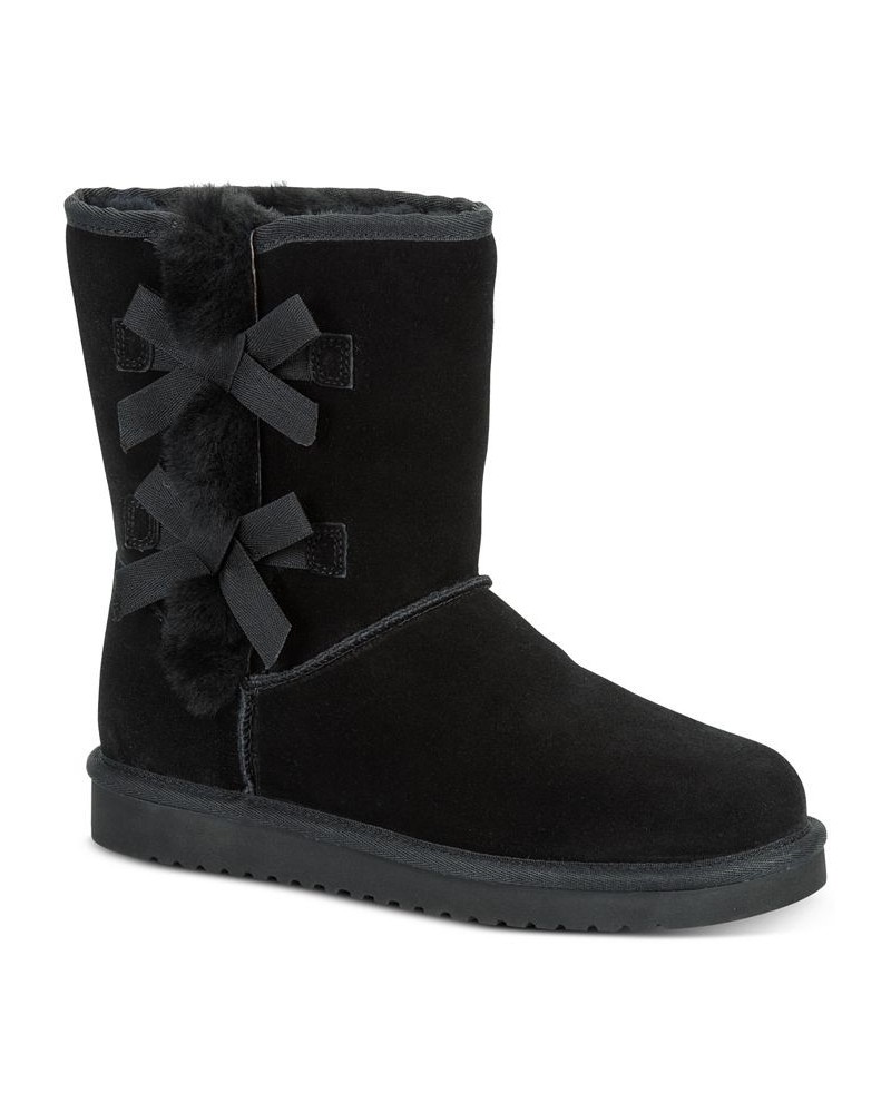 Women's Victoria Short Boots Black $49.50 Shoes