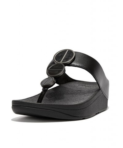 Women's Halo Metallic Trim Toe Post Sandals PD05 $37.40 Shoes