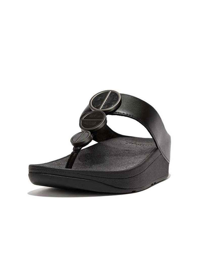 Women's Halo Metallic Trim Toe Post Sandals PD05 $37.40 Shoes