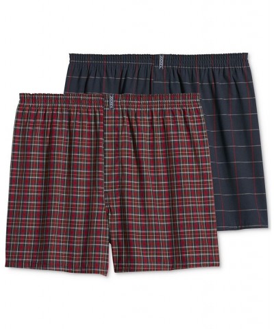 Men's Big & Tall Classic Boxers 2-Pack Red Tartan/Navy $14.40 Underwear