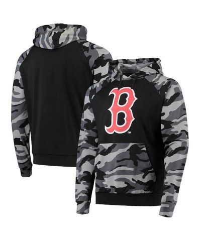 Men's Black Boston Red Sox Camo Raglan Pullover Hoodie $34.40 Sweatshirt