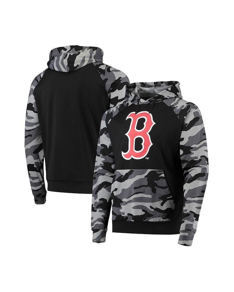 Men's Black Boston Red Sox Camo Raglan Pullover Hoodie $34.40 Sweatshirt