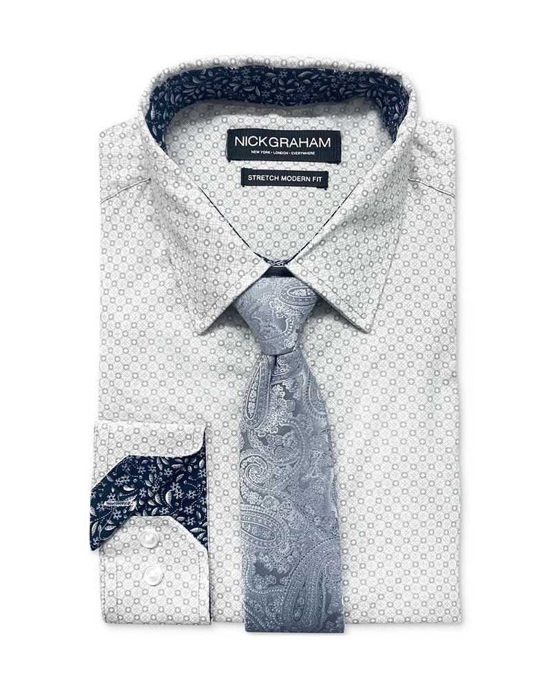 Men's Modern-Fit Dress Shirt & Tie Set Multi $19.25 Dress Shirts