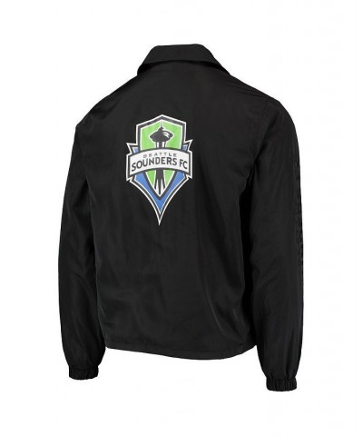 Men's Black Seattle Sounders FC Coaches Full-Snap Jacket $57.82 Jackets