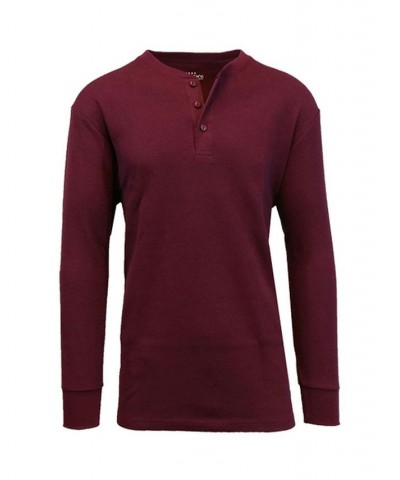 Men's Long Sleeve Thermal Henley Tee PD03 $15.75 T-Shirts