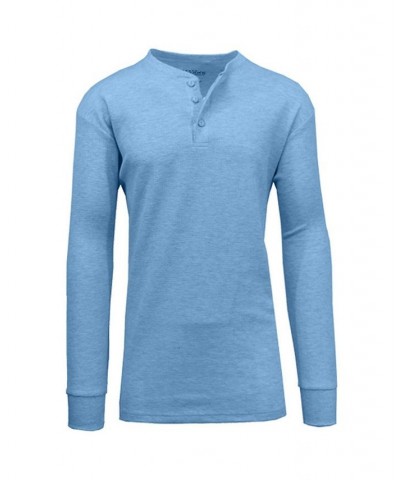 Men's Long Sleeve Thermal Henley Tee PD03 $15.75 T-Shirts