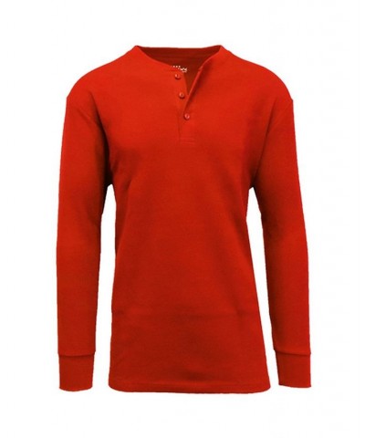 Men's Long Sleeve Thermal Henley Tee PD03 $15.75 T-Shirts