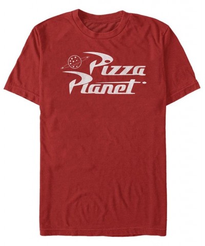 Men's Pizza Planet Short Sleeve Crew T-shirt Red $15.40 T-Shirts