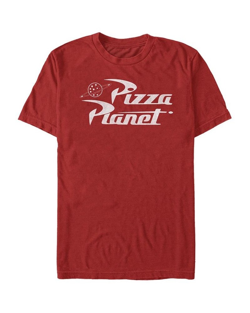 Men's Pizza Planet Short Sleeve Crew T-shirt Red $15.40 T-Shirts