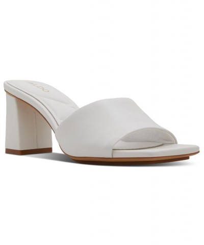 Women's Vidish Slip-On Block-Heel Dress Sandals White $38.00 Shoes