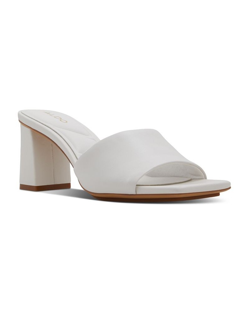 Women's Vidish Slip-On Block-Heel Dress Sandals White $38.00 Shoes