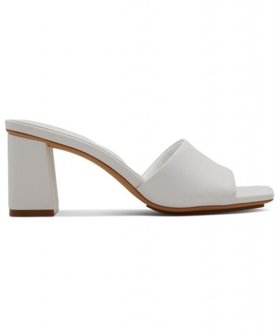 Women's Vidish Slip-On Block-Heel Dress Sandals White $38.00 Shoes