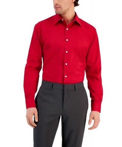 Men's Regular Fit Solid Dress Shirt Red $12.93 Dress Shirts