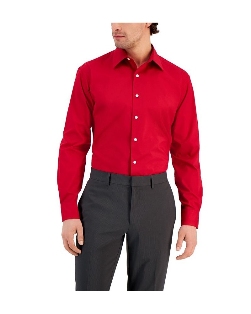 Men's Regular Fit Solid Dress Shirt Red $12.93 Dress Shirts